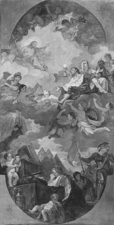 Apotheosis of St. Louis, sketch for the ceiling of the church San Luigi dei Francesi, Rome, 1754-56 by Charles Joseph Natoire